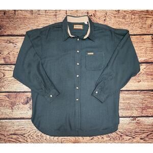 Remington Men's Hunter Green Houndstooth Long Sleeve Button-Up Outdoor Shirt 2X